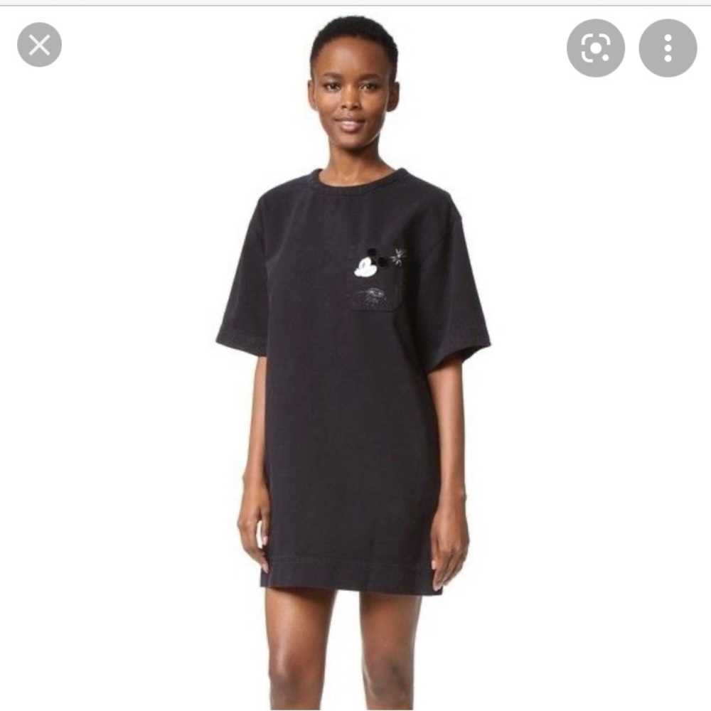 Marc Jacobs Mickey Mouse Denim Short Sleeve Dress XS